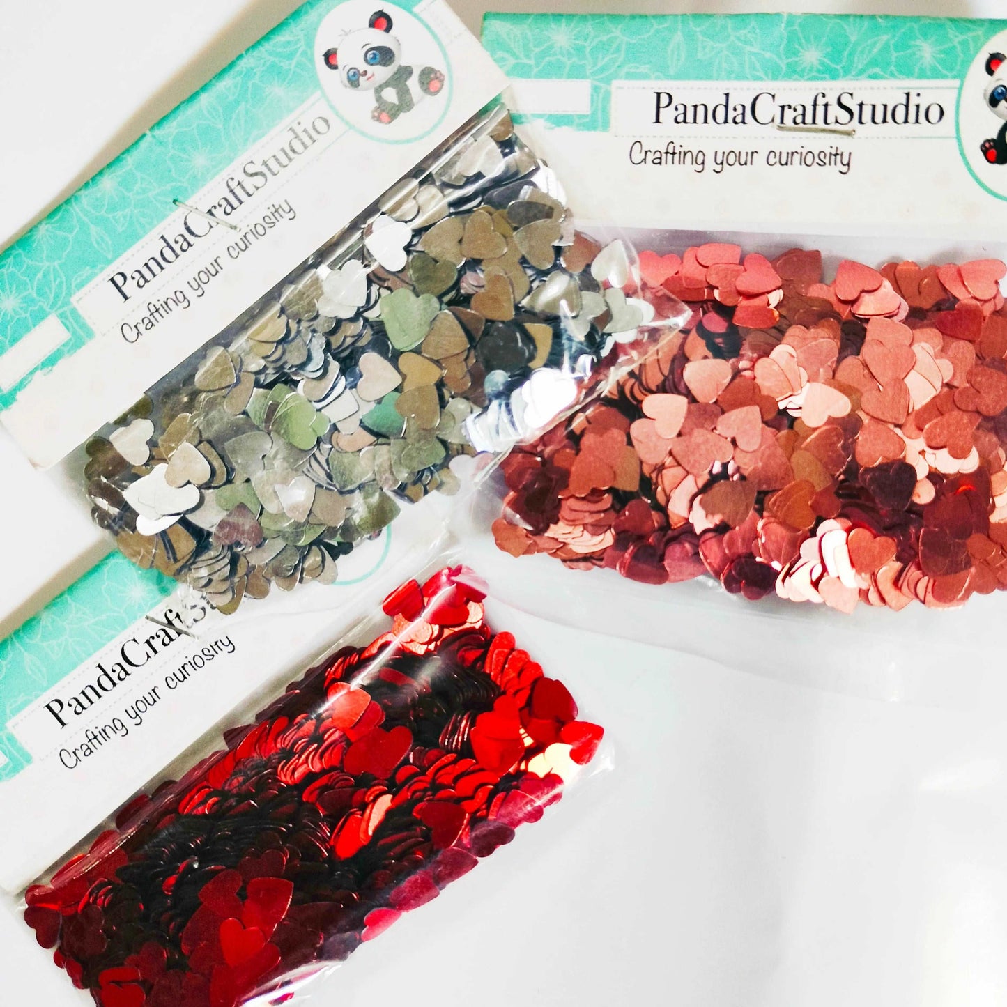 Heart sequins combo Pandacraft Studio