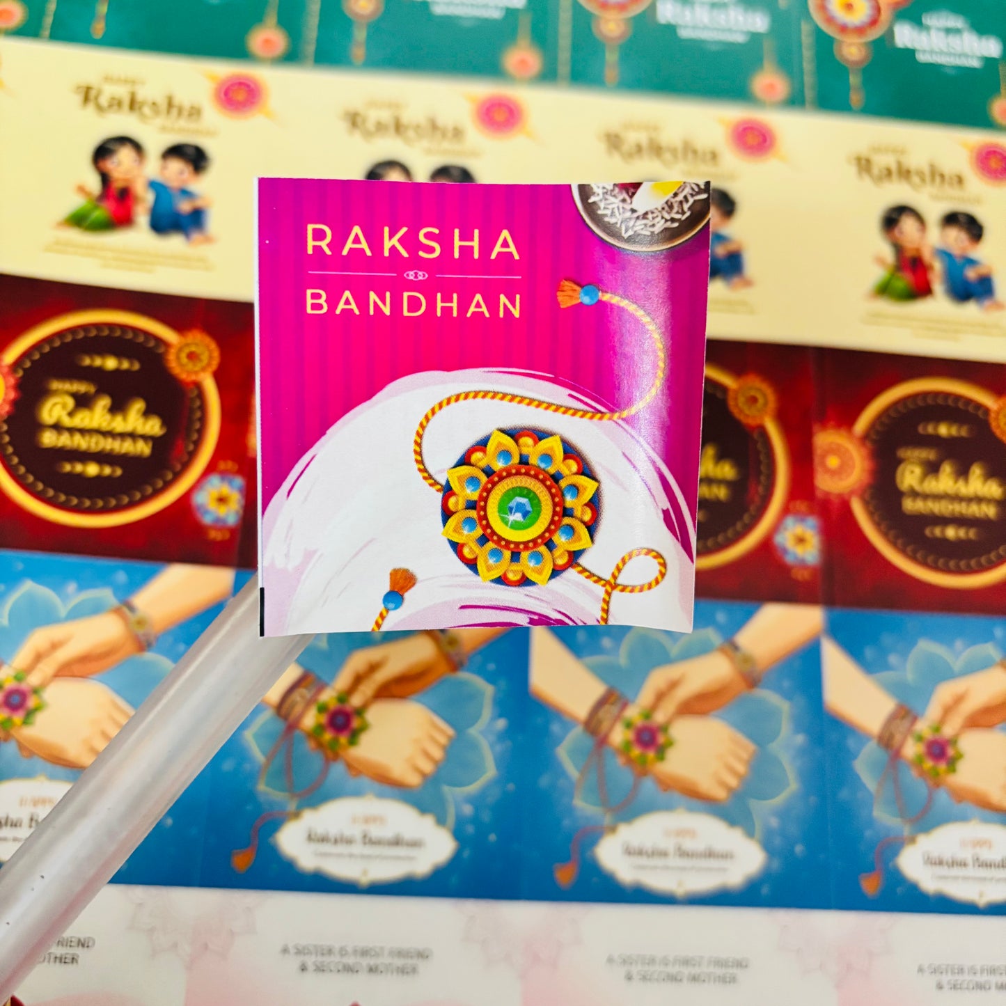 RAKHI SQUARE STICKER