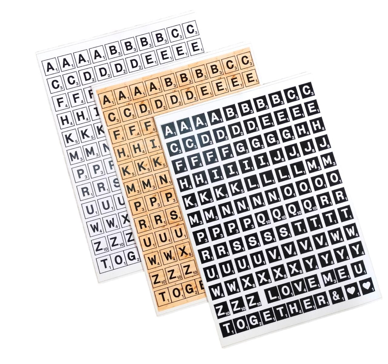 SCRABLE TILES TAGSHEET