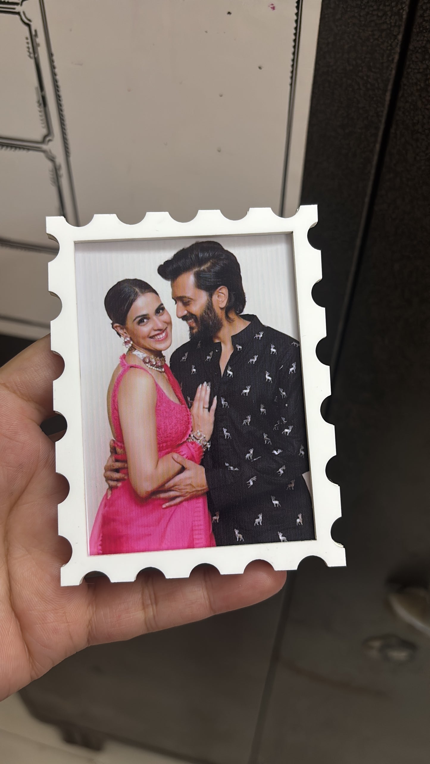 Stamp fridge magnet