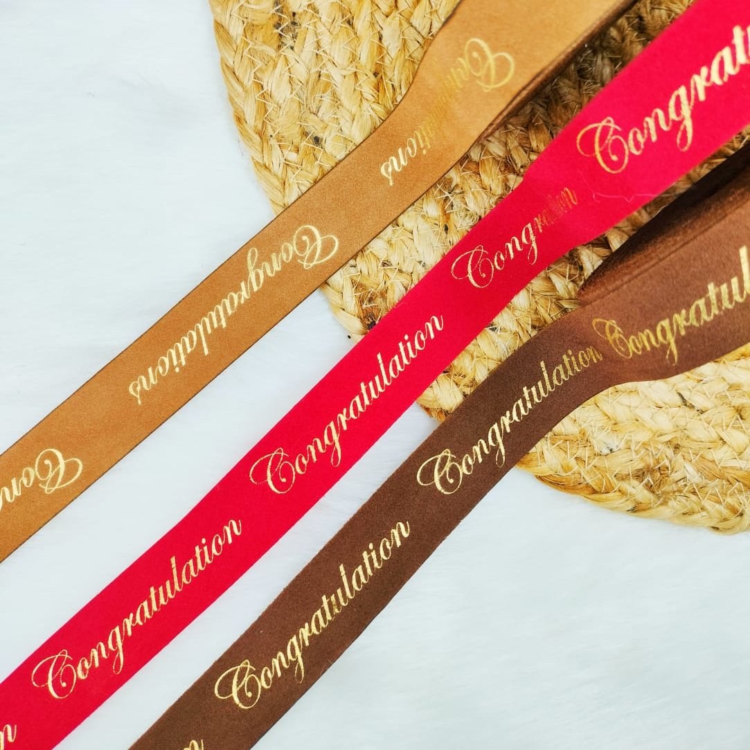 Foiled Ribbon Congratulation | Velvet Ribbon – PandaCraftStudio